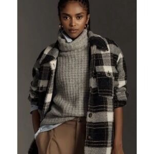 NWT Greylin Anthropologie Plus Size 2X Plaid Button Up Shirt Jacket Oversized‎